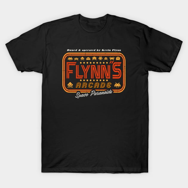 Flynn's Arcade Sign T-Shirt by Alema Art